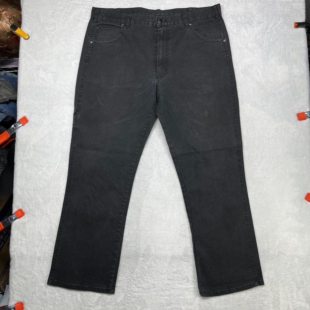 Genuine Dickies Flex Duck Dungaree‎ Jeans Mens Black Stretch Classic - 38X29.5